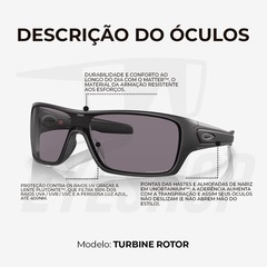 Óculos de Sol Oakley Turbine Rotor Matte Black Prizm Grey Polarized - Unissex - Foto 14