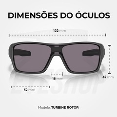 Óculos de Sol Oakley Turbine Rotor Matte Black Prizm Grey Polarized - Unissex - Foto 15
