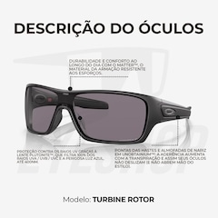 Óculos de Sol Oakley Turbine Rotor Matte Black Prizm Grey Polarized - Unissex - Foto 4