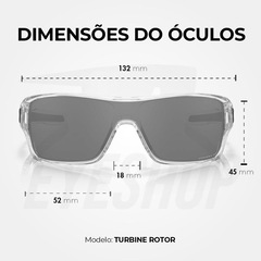 Óculos de Sol Oakley Turbine Rotor Polished Clear Prizm Black Polarized - Unissex - Foto 15