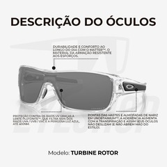 Óculos de Sol Oakley Turbine Rotor Polished Clear Prizm Black Polarized - Unissex - Foto 4