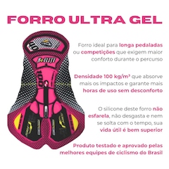 Macaquinho de Ciclismo ERT Elite Rubelita Forro em Gel - Feminino - Foto 4