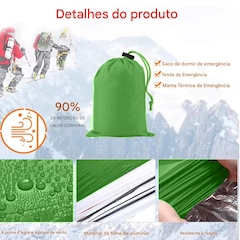 Saco de Dormir Gold Sports Portátil à Prova D'água Sobrevivência com Apito - Foto 2