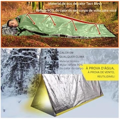 Saco de Dormir Gold Sports Portátil à Prova D'água Sobrevivência com Apito - Foto 7