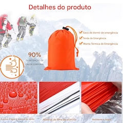 Saco de Dormir Gold Sports Portátil à Prova D'água Sobrevivência com Apito - Foto 4