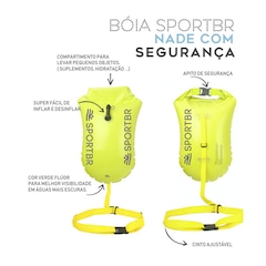 Bóia E Sinalizador Para Natação Em Mar Aberto Sportbr - Foto 3
