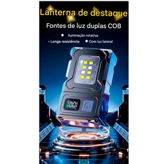 Mini Lanterna Gold Sports Led Cob Luz Dupla Super Brilhante Usb 180° Com Imã - Foto 3