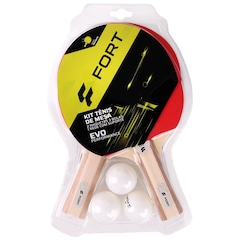 Kit Tênis de Mesa Fort Evo 2 Raquetes 3 Bolas 1 Rede com Suporte - Foto 1