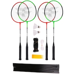 Kit de Badminton Fort 4 Raquetes 2 Petecas 1 Rede - Foto 1