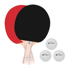 Kit de Tênis de Mesa Fort Evo 2 Raquetes 3 Bolas - Foto 3