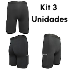 Bermuda Térmica Frishop Proteção UV Ciclista - 3 Unidades - Masculina - Foto 3