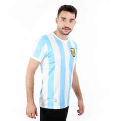 Camiseta Argentina I Retrômania Retrô 1986 - Masculina - Foto 3