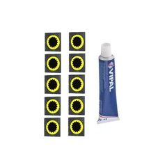 Kit 10 unidades de remendo Vipal reparo 30 mm câmara de ar bike moto + Cola - Foto 1