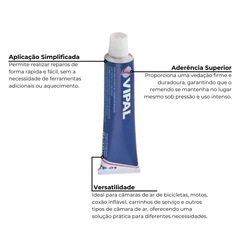 Kit 10 unidades de remendo Vipal reparo 30 mm câmara de ar bike moto + Cola - Foto 5