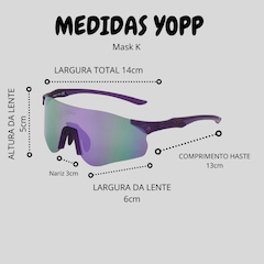 Óculos de Sol Unissex Yopp Performance Uv400 Mask K1 - Foto 8