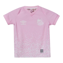 Camisa do Santos 2021 Umbro Outubro Rosa Infantil - Foto 1