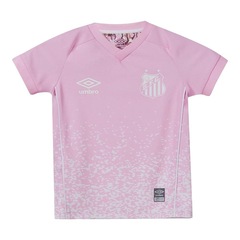 Camisa do Santos 2021 Umbro Outubro Rosa Infantil - Foto 3