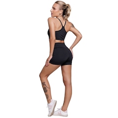 Conjunto Top Alça Fina sem Bojo e Short Suplex Vekyo Feminino - Foto 2