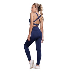 Conjunto Top bojo Costa Cruzada e Calça Suplex Vekyo Feminino - Foto 2