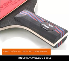 Kit Tênis Mesa Boer 6.0 Series Carbon 1 Raq 6 Estrelas Profissional - Foto 6