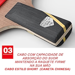 Kit deTênis Mesa Hueson Carbon 2 Raq Short 6 Estrelas 3 bolas - Foto 2