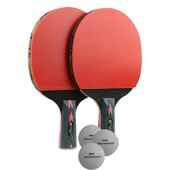 Kit Tênis Mesa Hueson Carbon-2 Raq Cabo Shorth 5 Estrelas 3 Bolas - Foto 1