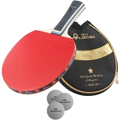 Kit Tênis de Mesa Boli -1 Raq 1 Estrela bolsa e 3 bolas - Gold Sports - Foto 3