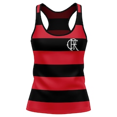 Camisa do Flamengo Regata Fla Tri Rubro-Negro Braziline Feminina - Foto 1