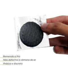 Kit 10 un remendo reparo 25 mm câmara de ar bike moto Vulcaflex - Foto 2