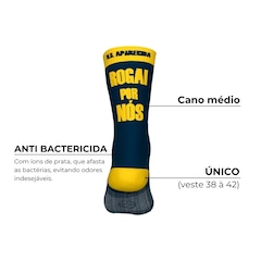 Meia de Ciclismo Cano Médio esportiva corrida ERT Caminho da Fé Unissex Tam 38-42 - Foto 2