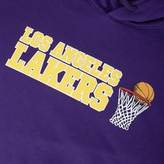 Blusão de Moletom Canguru Masculino New Era Los Angeles Lakers Core Programa - Foto 3