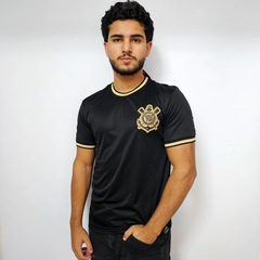 Camisa do Corinthians Símbolo Gold Bordado Coimbra Masculina - Foto 2