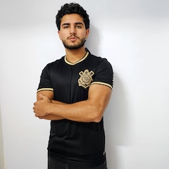 Camisa do Corinthians Símbolo Gold Bordado Coimbra Masculina - Foto 3