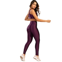 Conjunto Top e Calça New Zig 3D Fitness Vekyo Alta Compressão Feminina - Foto 3