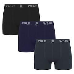 Kit 3 Cuecas Boxer Polo Wear Masculina - Foto 1