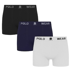 Kit 3 Cuecas Boxer Polo Wear Masculina - Foto 1