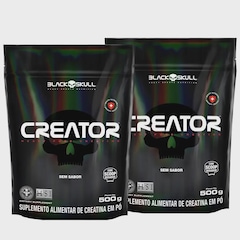 2X CREATOR 500G - 1KG CREATINA MONOHIDRATADA PURA - BLACK SKULL - Foto 1