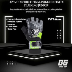 Luva Goleiro futsal Poker Infinity Training Infantil - Foto 5