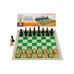 Jogo de Xadrez Profissional com Tabuleiro e 2 Damas Extras - Foto 1