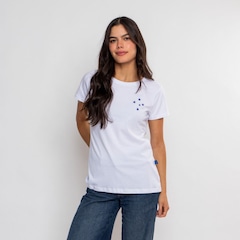 Camiseta Baby Look Oficial Cruzeiro Classic Sintetico Surf Center - Foto 6