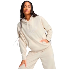 Blusão Feminino Puma Script Comfort Hoodie com Capuz - Foto 1