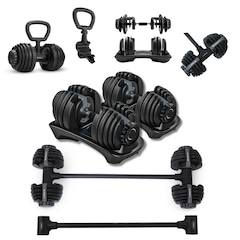 Halter Ajustável com Barra Anilha Kettlebell Yangfit 50kg - Foto 1