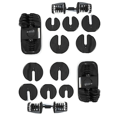 Halter Ajustável com Barra Anilha Kettlebell Yangfit 50kg - Foto 10