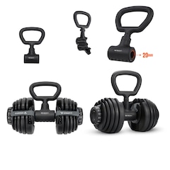 Halter Ajustável com Barra Anilha Kettlebell Yangfit 50kg - Foto 4