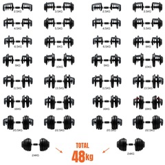 Halter Ajustável com Barra Anilha Kettlebell Yangfit 50kg - Foto 5