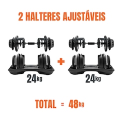 Halter Ajustável com Barra Anilha Kettlebell Yangfit 50kg - Foto 6