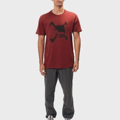 Camiseta Masculina Oakley Heritage Skull Tee Red Night - Foto 3