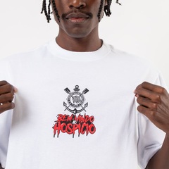 Camiseta do Corinthians Oversized Oficial Bem Vindo Ao Hospício Surf Center Masculina - Foto 7