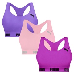 Top Puma Nadador sem Costura - 3 Unidades - Feminino - Foto 1