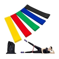 Kit Elástico DK Extensor Para Exercicio E Conjunto 5 Faixa Elastica Thera Band Treino - Foto 1